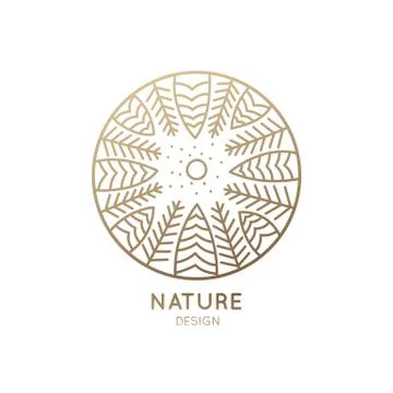 Logo circle flower tree Stock Illustration