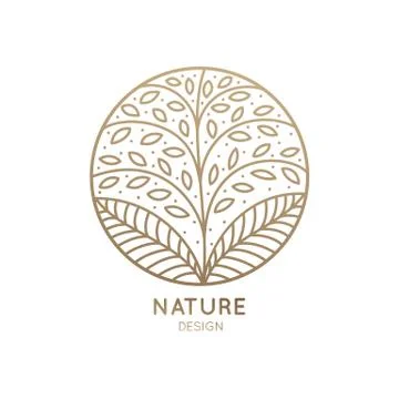 Logo circle flower tree Stock Illustration