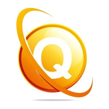 Logo circle globe round letter Q blue abstract vector Stock Illustration