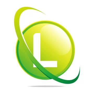 Logo circle globe round letter L blue abstract vector Stock Illustration