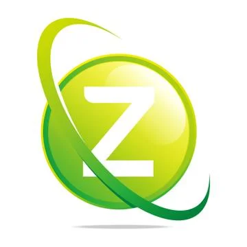 Logo circle globe round letter Z blue abstract vector Stock Illustration