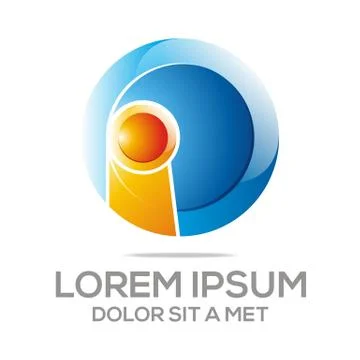 Logo Circle Letter Technology Io Care Stock Illustration