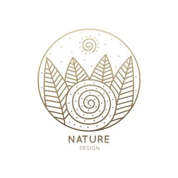 Logo circle nature Illustrazione stock