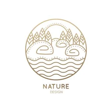 Logo circle river Stock Illustration