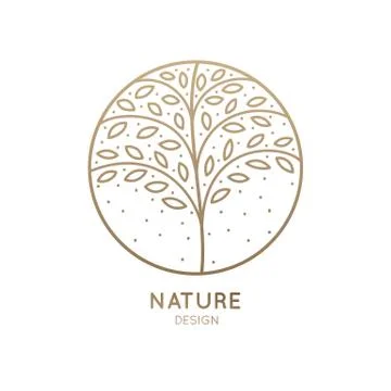Logo circle tree Stock Illustration