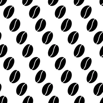 Logo coffee beans seamless pattern. Abstract background texture of silhouettes Illustrazione stock