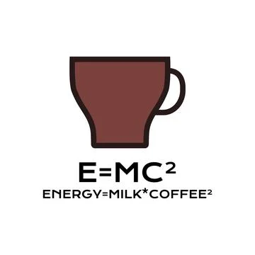 Logo with coffee cup and physics formula Stock-Illustration