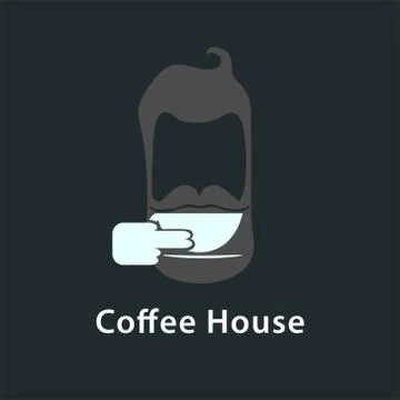 Logo with coffee man Stock Illustration