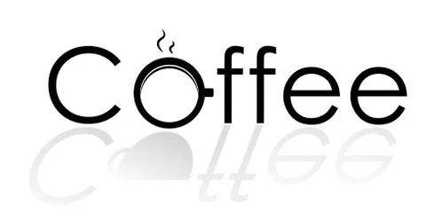 Logo coffee with shadow Stock Illustration