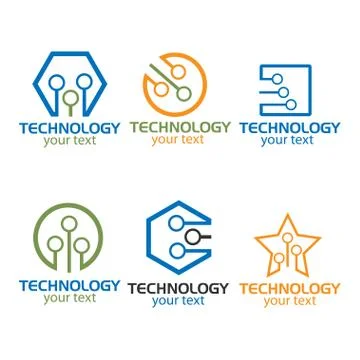 Logo collection technology industry Stock Illustration