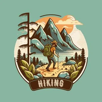 Logo Collection of vintage mountain explorer, hiking, trekking adventure Stock Illustration