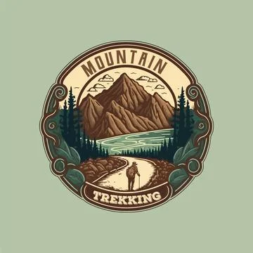 Logo Collection of vintage mountain explorer, hiking, trekking adventure Stock Illustration