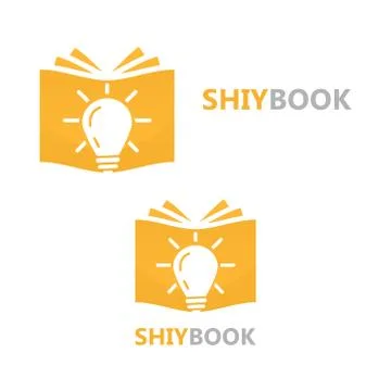 Logo combination of a book and light bulb Stock Illustration