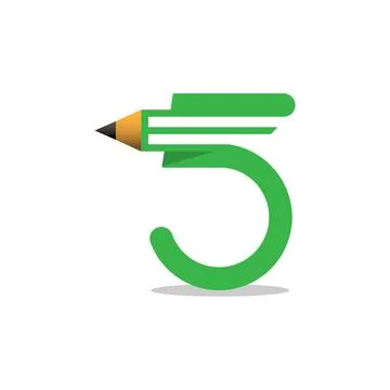 This logo is combination number five with pencil. Stock Illustration