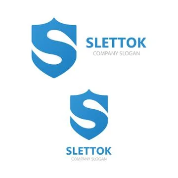 Logo combination of a shield and letter S. Stock Illustration