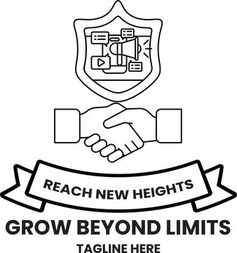 A logo for a company that is about to grow beyond limits Stock Illustration