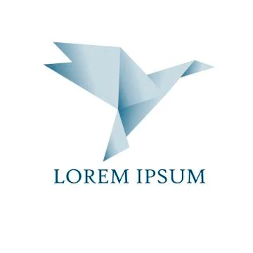Logo for company with origami bird Stock Illustration