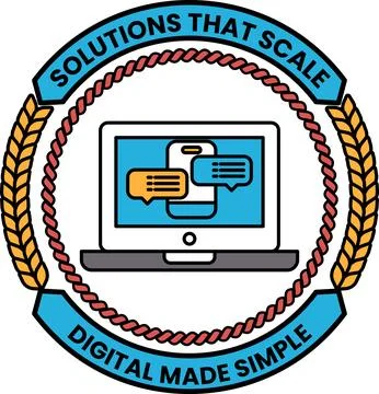 A logo for a company that provides solutions that scale Illustrazione stock