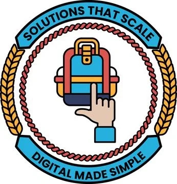 A logo for a company that provides solutions that scale digital made simple Stock Illustration