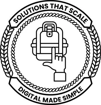 A logo for a company that provides solutions that scale digital made simple Stock Illustration