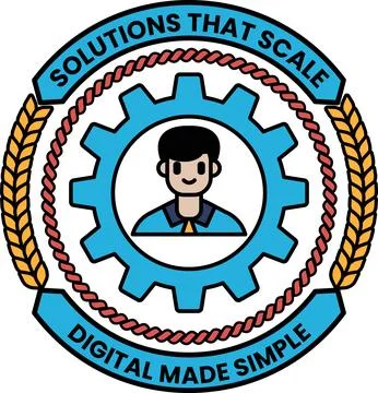 A logo for a company that provides solutions that scale Stock Illustration