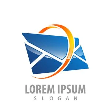 Logo concept design. 3D ring envelope. Symbol graphic template element vector Stock Illustration