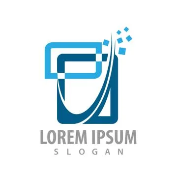 Logo concept design. abstract digital square. Symbol graphic template element Stock Illustration