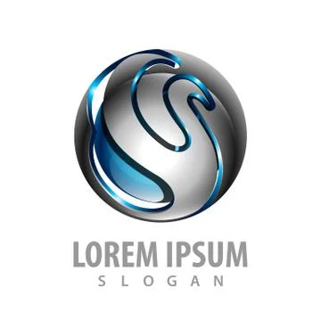 Logo concept design. Abstract technology sphere. Symbol graphic template elem Stock Illustration