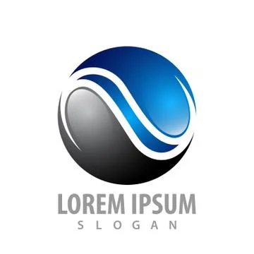 Logo concept design. Circle wave line. Symbol graphic template element vector Stock Illustration