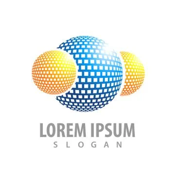 Logo concept design. Digital sphere Symbol graphic template element vector Illustrazione stock
