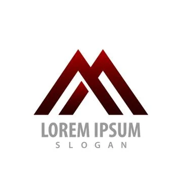 Logo concept design. Geometric line. Initial letter AA or M. Symbol graphic t Stock Illustration