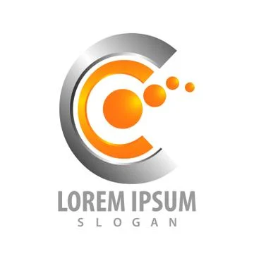 Logo concept design. Geometric shiny letter CC Symbol graphic template elemen Stock Illustration