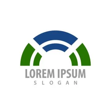 Logo concept design. half round Symbol graphic template element vector Illustrazione stock