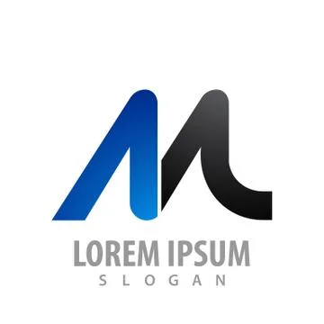 Logo concept design. Initial letter M Symbol graphic template element vector Stock Illustration