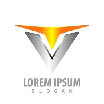 Logo concept design. Initial letter V. shiny style. Symbol graphic template e Illustrazione stock