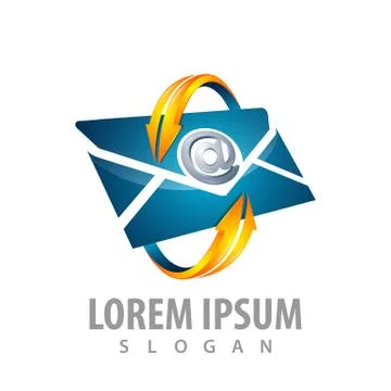 Logo concept design. Rotate arrow with envelope email. Symbol graphic templat Stock Illustration