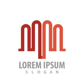 Logo concept design. Rounded line. initial letter MM. Symbol graphic template Stock Illustration