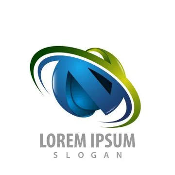 Logo concept design. Sphere orbit. Symbol graphic template element vector Stock Illustration