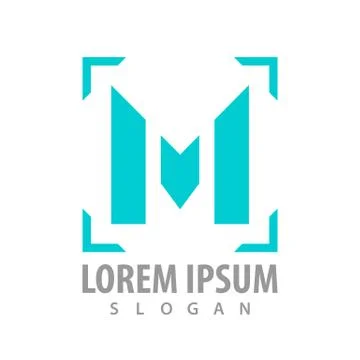 Logo concept design. Square line. initial letter M. Symbol graphic template e Stock Illustration