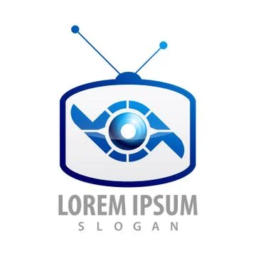 Logo concept design. Square television. Symbol graphic template element vecto Stock Illustration