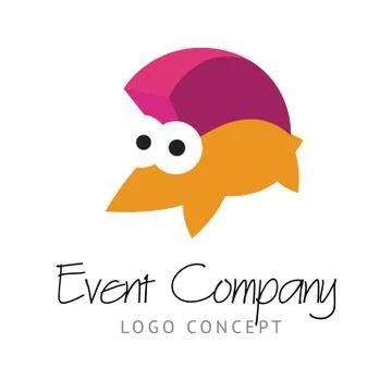 Logo concept with funny hedgehog. Stock Illustration