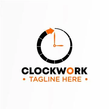 Logo, Concept, Graphic, Design combination of clock and speed. Stock-Illustration