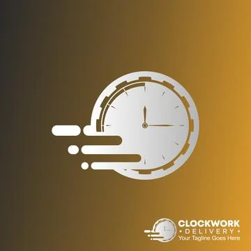 Logo, Concept, Graphic, Design Combination of clock, gear and speed Stock Illustration