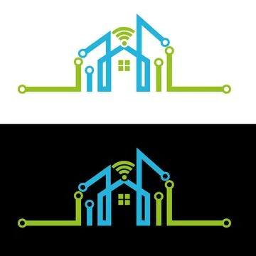 Logo concept for home wireless or network service company Illustrazione stock