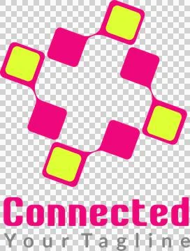 Logo Connected brand 스톡 일러스트