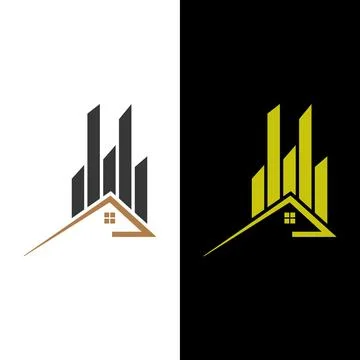 Logo of contracting engineering and real estate construction towers and cranes Stock Illustration