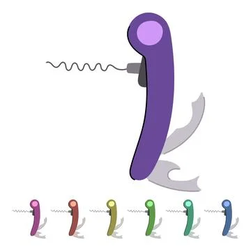 Logo corkscrew wine vector cartoon graphic Ilustração Stock