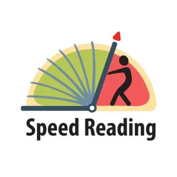 Logo for courses speed reading or words per minute test Stock Illustration