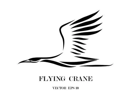 Logo of crane that is flying eps 10 Stock Illustration