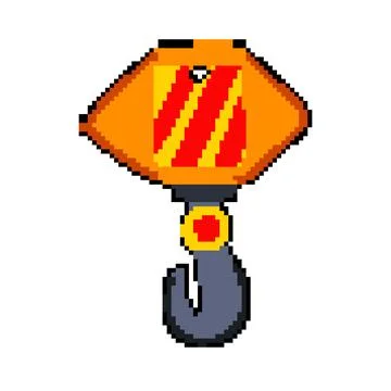 Logo crane hook pixel art vector illustration Ilustração Stock